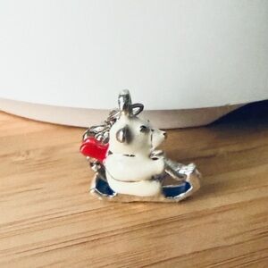 🐻‍❄️ New 3D Silver Polar Bear Charm with Red Scarf and Blue Sled ! 🛷